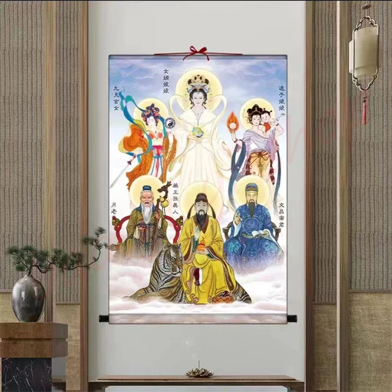 

Six Gods Sending Auspiciousness, Home Decoration Hanging Paintings, Auspicious Customization, Feng Shui