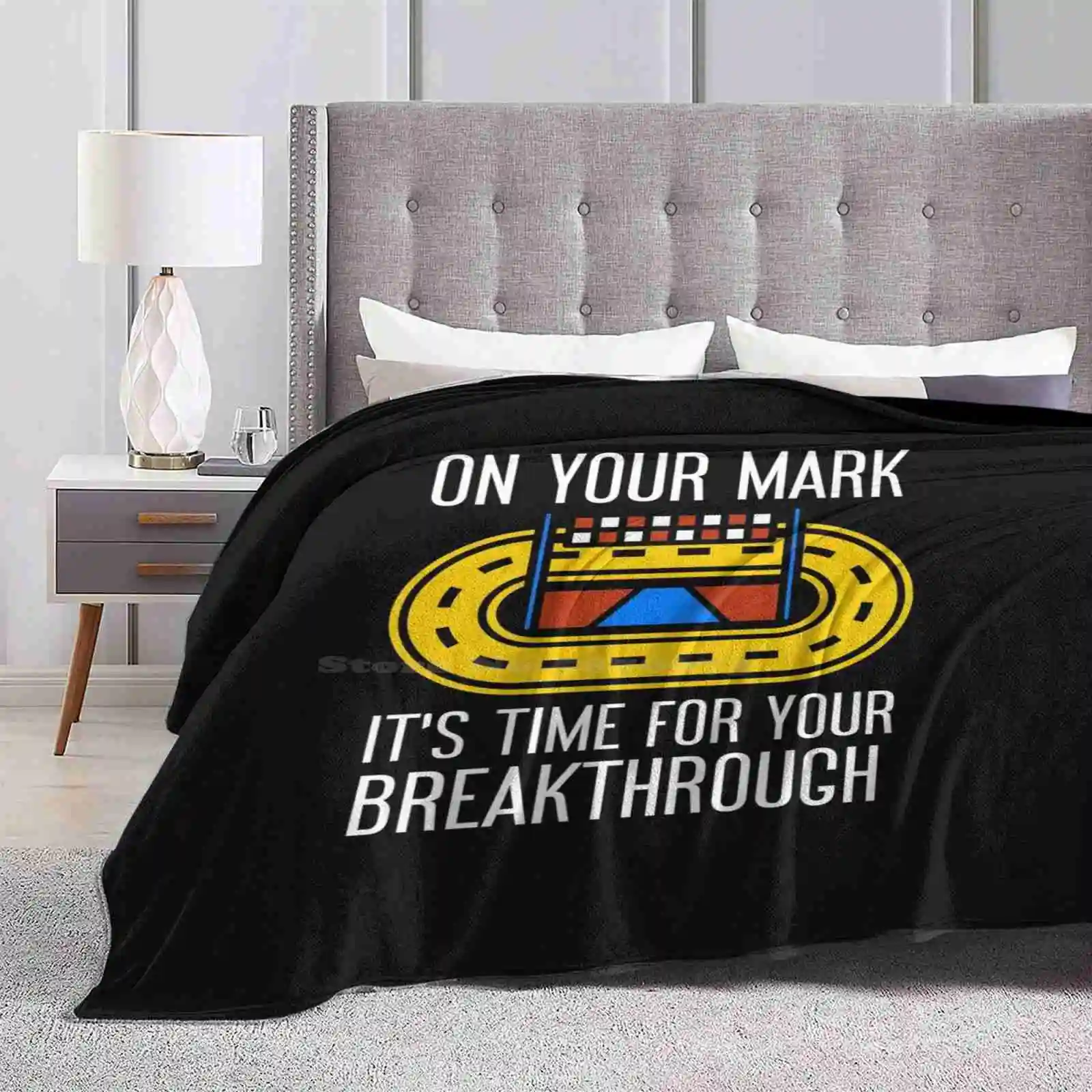 On Your Mark Time To Breakthrough-Racing Fashion Soft Warm Throw Blanket On Your Mark Time Breakthrough Racing Running Race