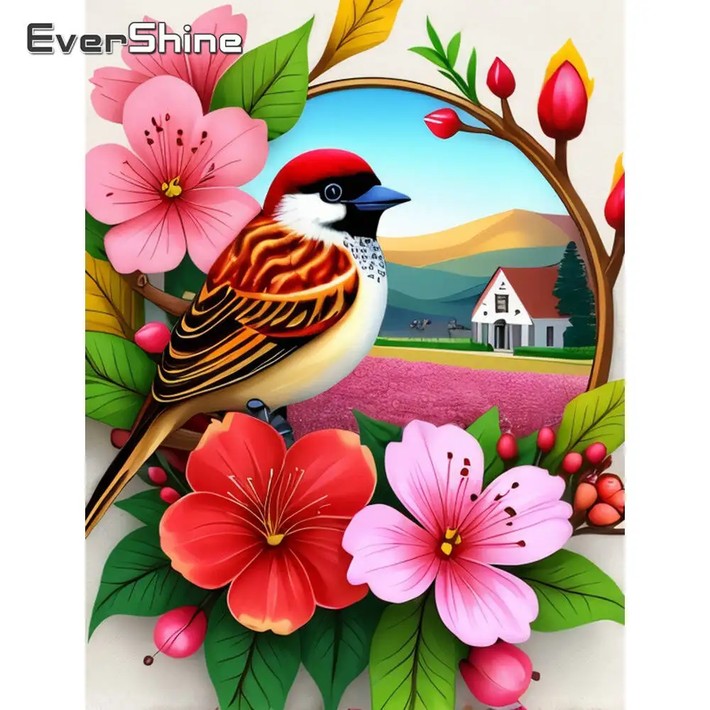 

Evershine DIY Bird Diamond Embroidery Animal Cross Stitch Painting House Acrylic Craft Supplies Diamond Mosaic Handicraft