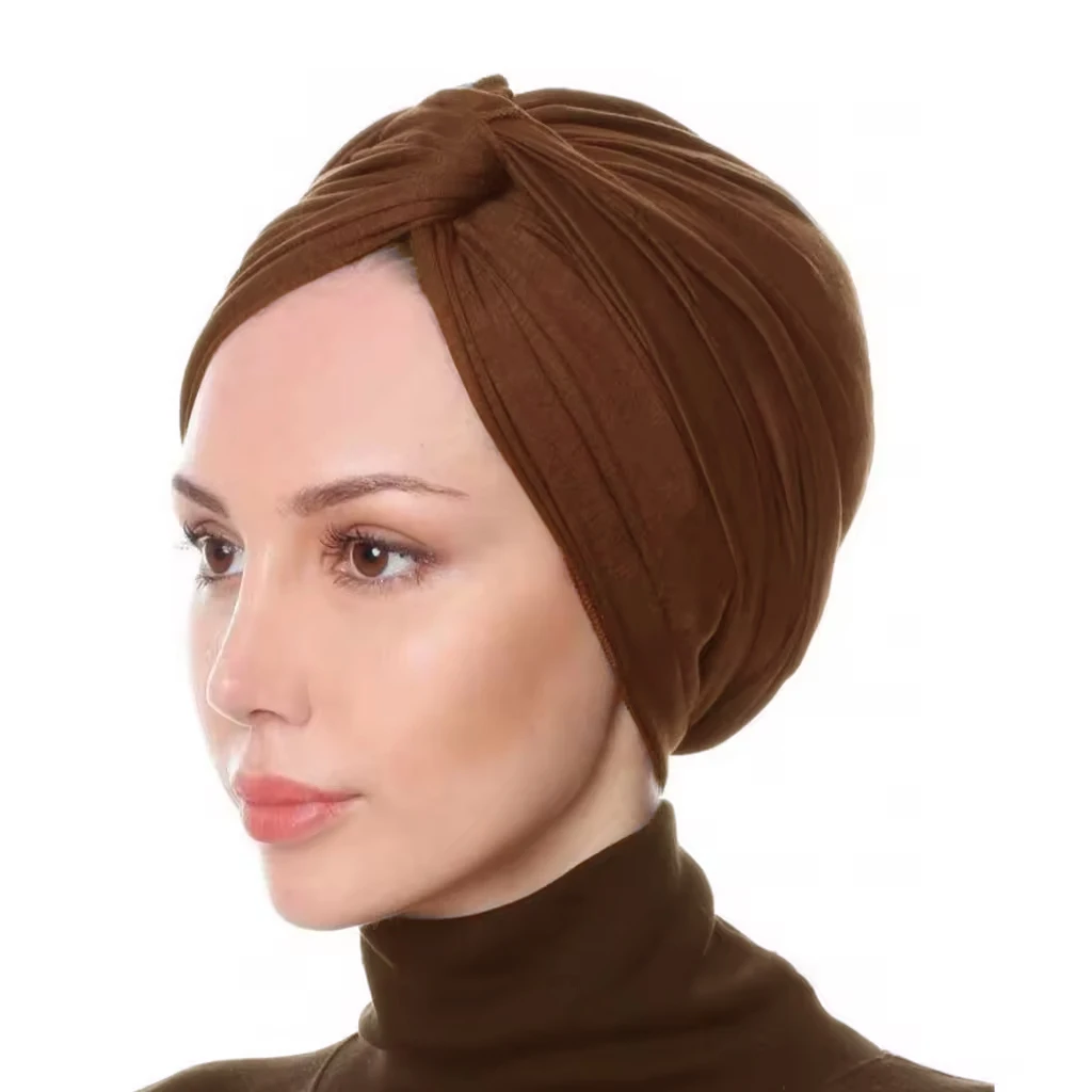 

Bamboo Charcoal Twisted Hat for Women Inner Hijab Beanie Bonnet Muslim Bandana Head Wrap Turbante Mujer