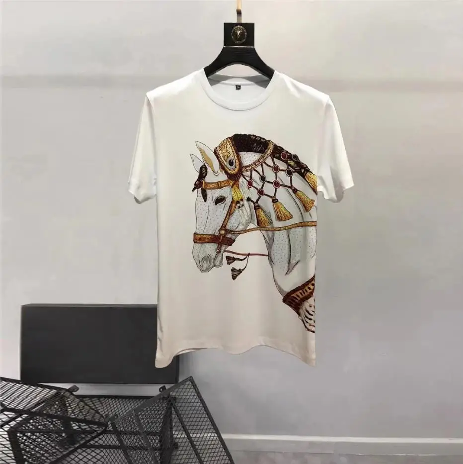 European and American men's wear summer 2022 new Short sleeve animal stamping Fashion T-shirt with round neck