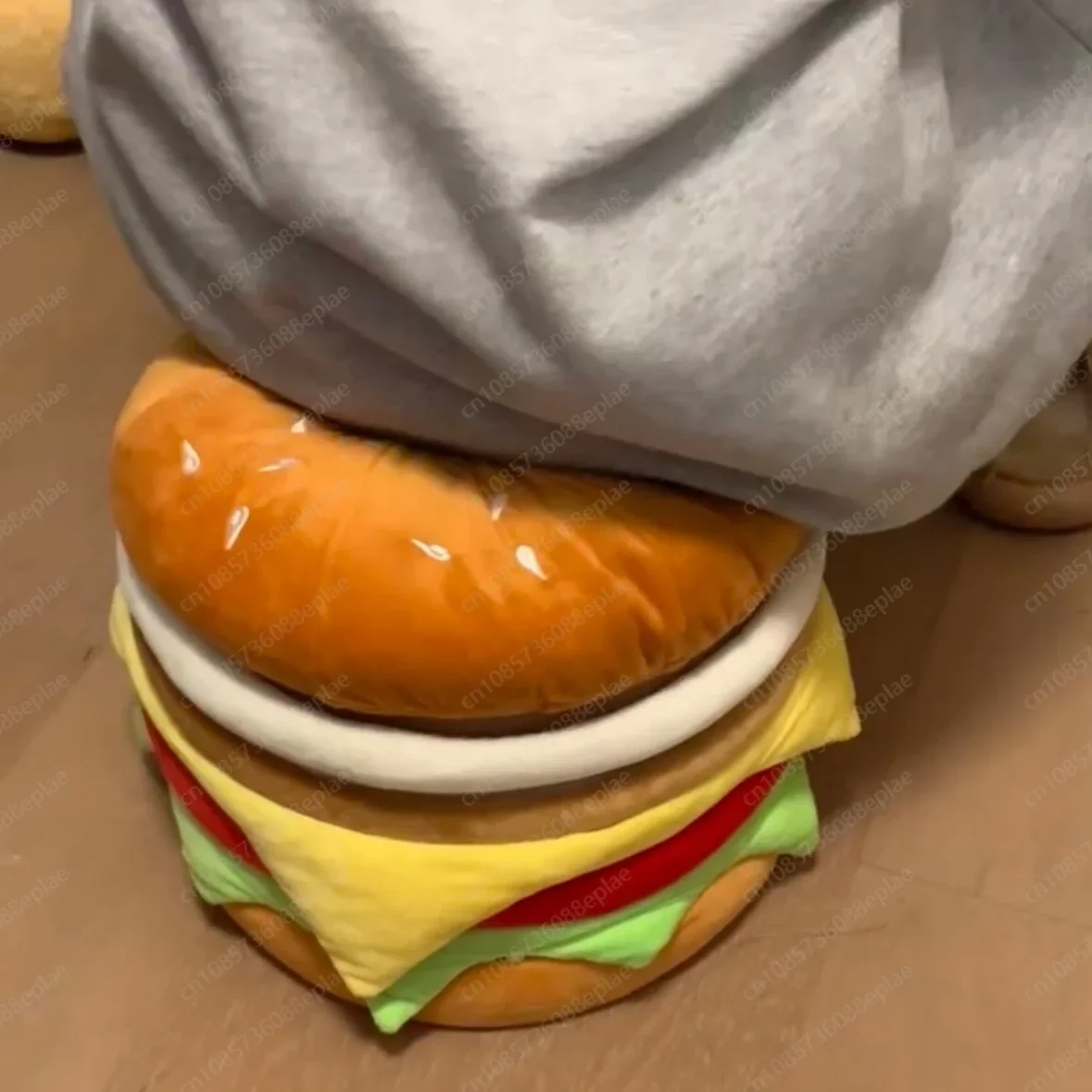 

Fun and fun burger stool, strong and durable for home use, covered snack storage box in girls' bedroom, sitting changing shoes