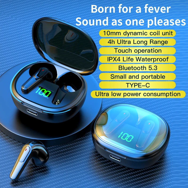 

Pro 50 Bluetooth Earphones With True Wireless TWS Earplug Style Noise Reduction For Gaming And Esports Bluetooth Earphones Pro 5