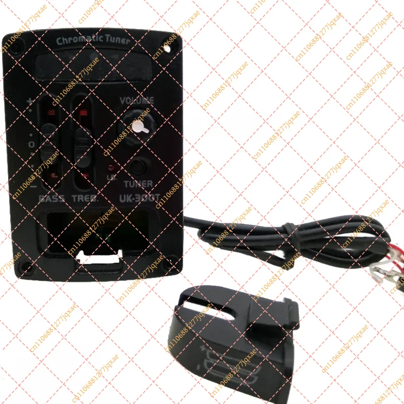 Ukulele Piezo Pickup Preamp 2-Band EQ Equalizer with Built-in LED Chromatic Tuner