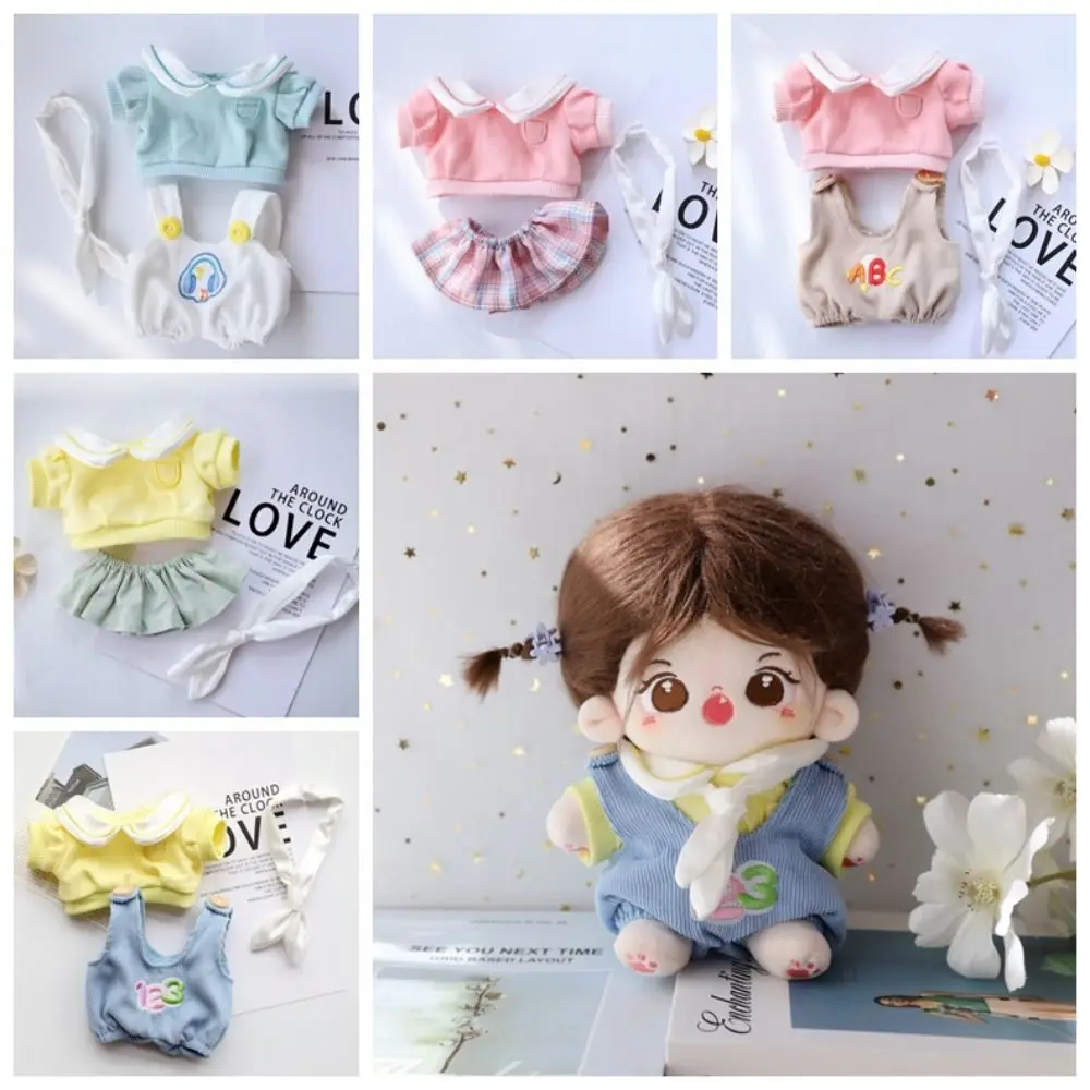 

Hoodies 20cm Cotton Doll Dress Bow Tie Overall Cotton Doll Clothes JK Skirt Sweet Plush Toy Clothes 20cm Cotton Doll