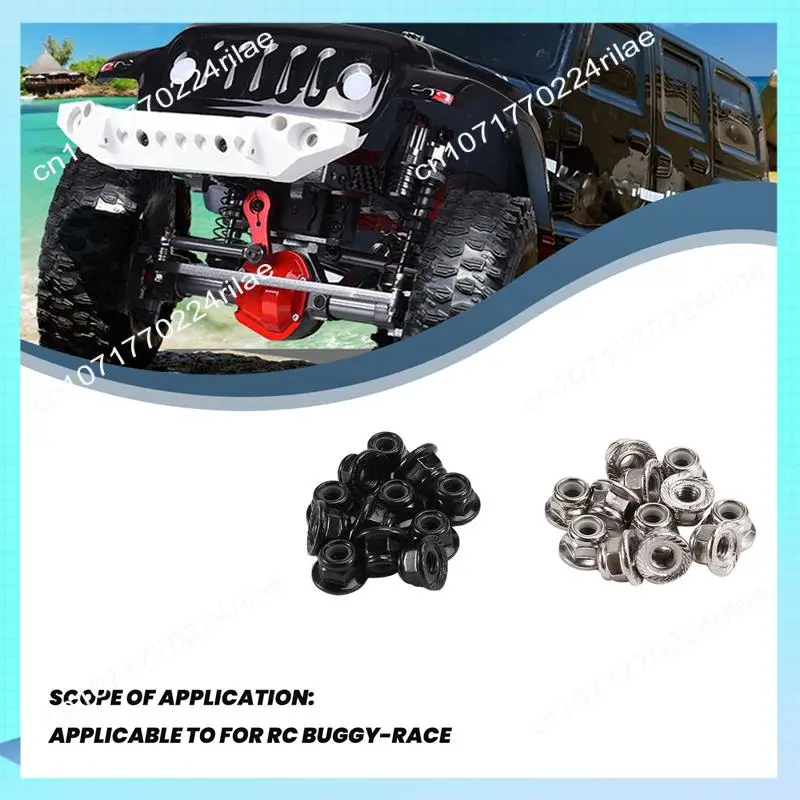 A17Z M4-Nuts Multicolor Nylon Lock Hexagon Nuts Screw Cap With Flange Race Spec For RC Buggy-Race