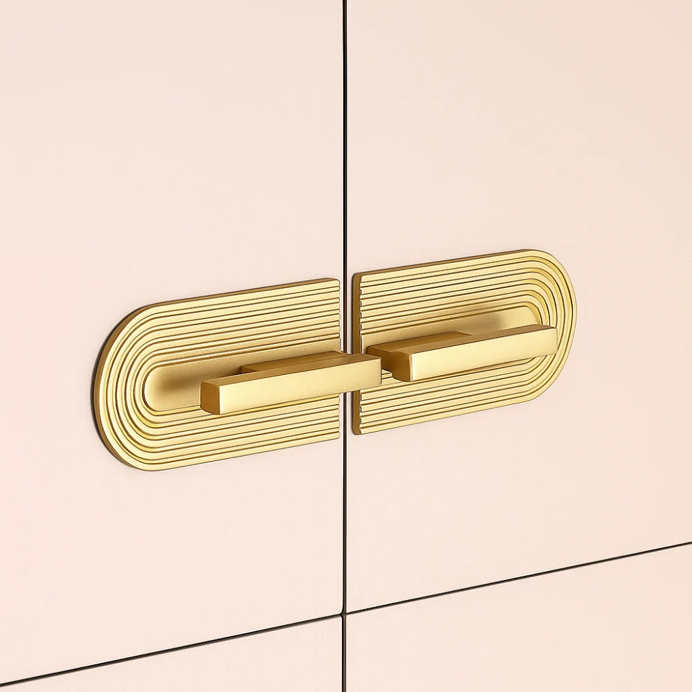 

French Style 16mm Golden Cupboard Door Knob 32mm Zinc Alloy Furniture Handle Golden Simple Lines Drawer Knob Bedside Table Door