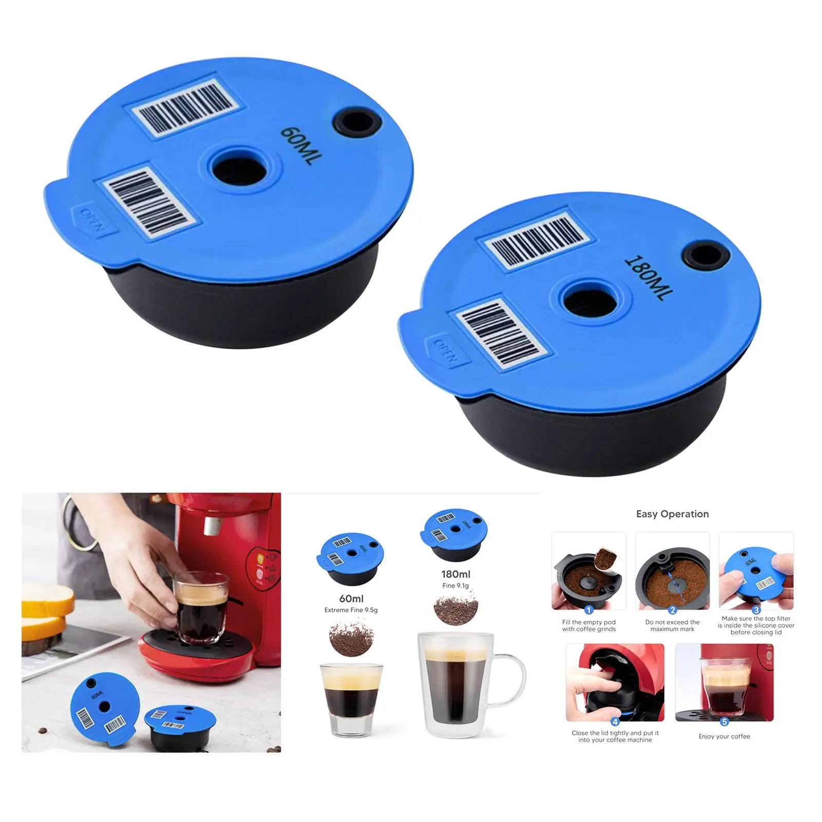 كبسولات قهوة صديقة للبيئة مع إعداد عالمي وغطاء مريح