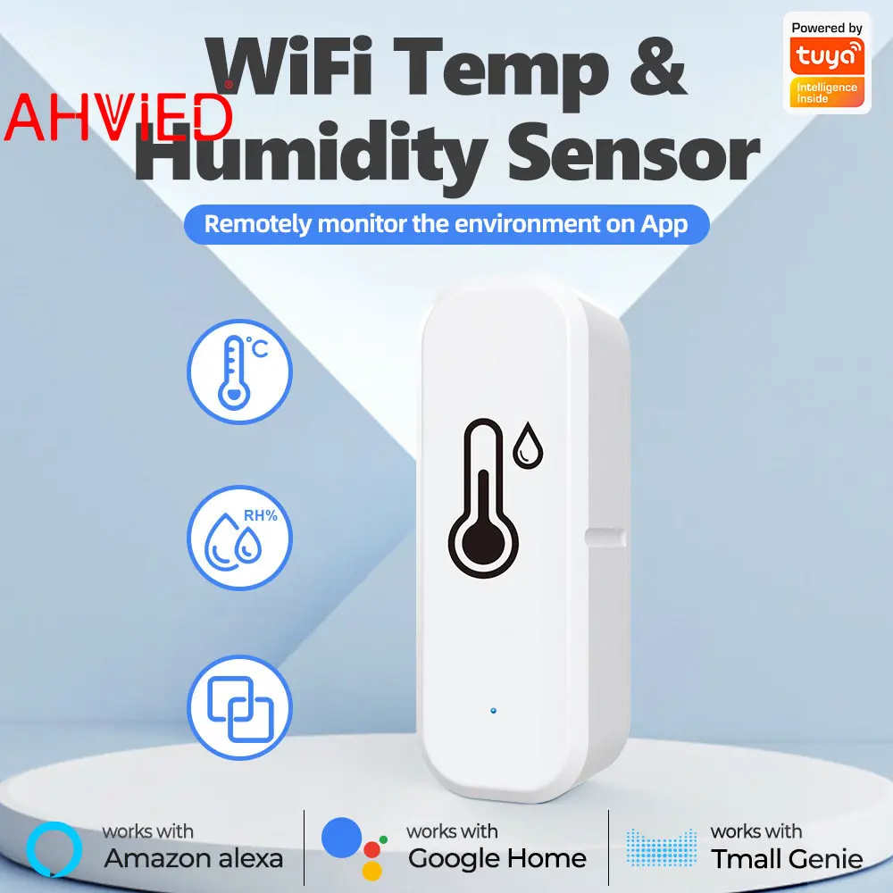 Tuya Smart Life ZigBee/WiFi Temperature Humidity Sensor Smart Home Temperature Sensors Works with Alexa Google Assistant Genie