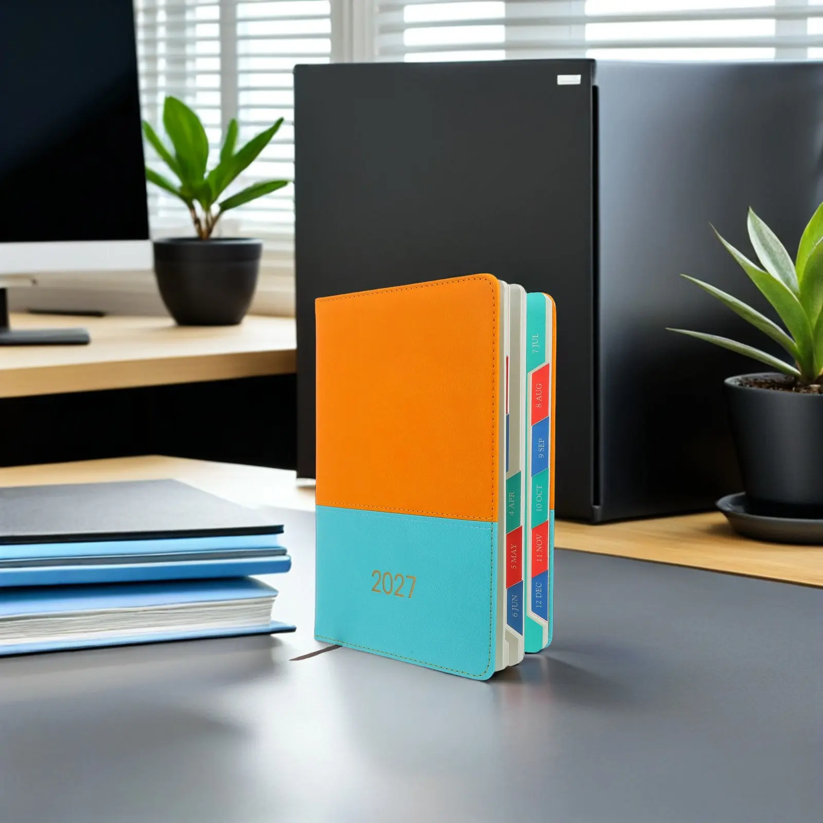 2027 Daily Appointment Book Soft Cover Color Block A5 Planner Student Academic Diary Notebook Business Agenda Daily Journal