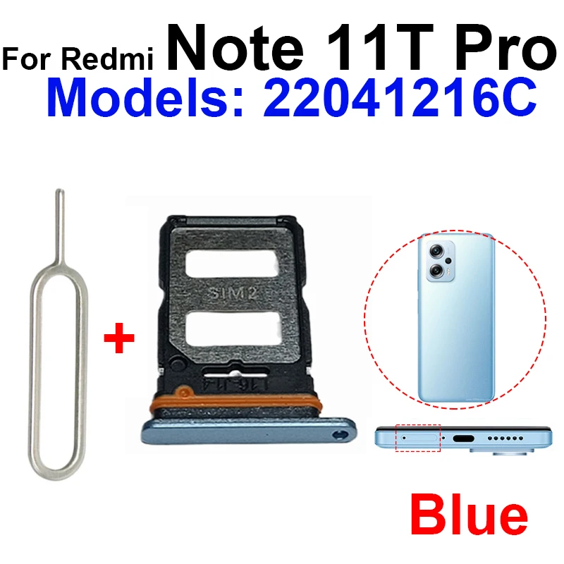 Sim Card Tray For Xiaomi Redmi Note 11T 11T Pro 11TPro Plus SIM