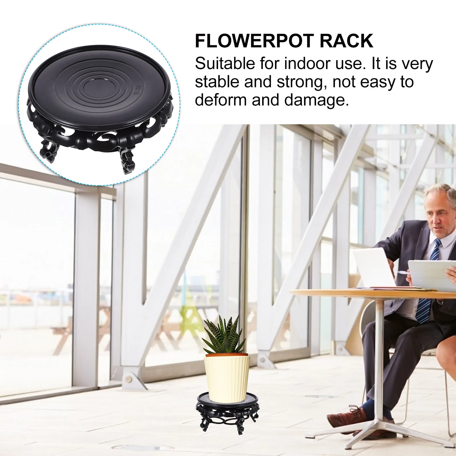 

Resin Potted Plant Display Base Retro Simple Design Sturdy Structure Indoor Garden Home Decor Vase Fish Tank Statue Craft Holder