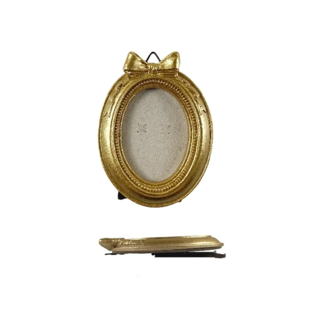 Creative Gold Baroque Style Photo Frame Mini Resin Picture Frame Ornaments Exquisite Antique Photo Display Holders Living Room