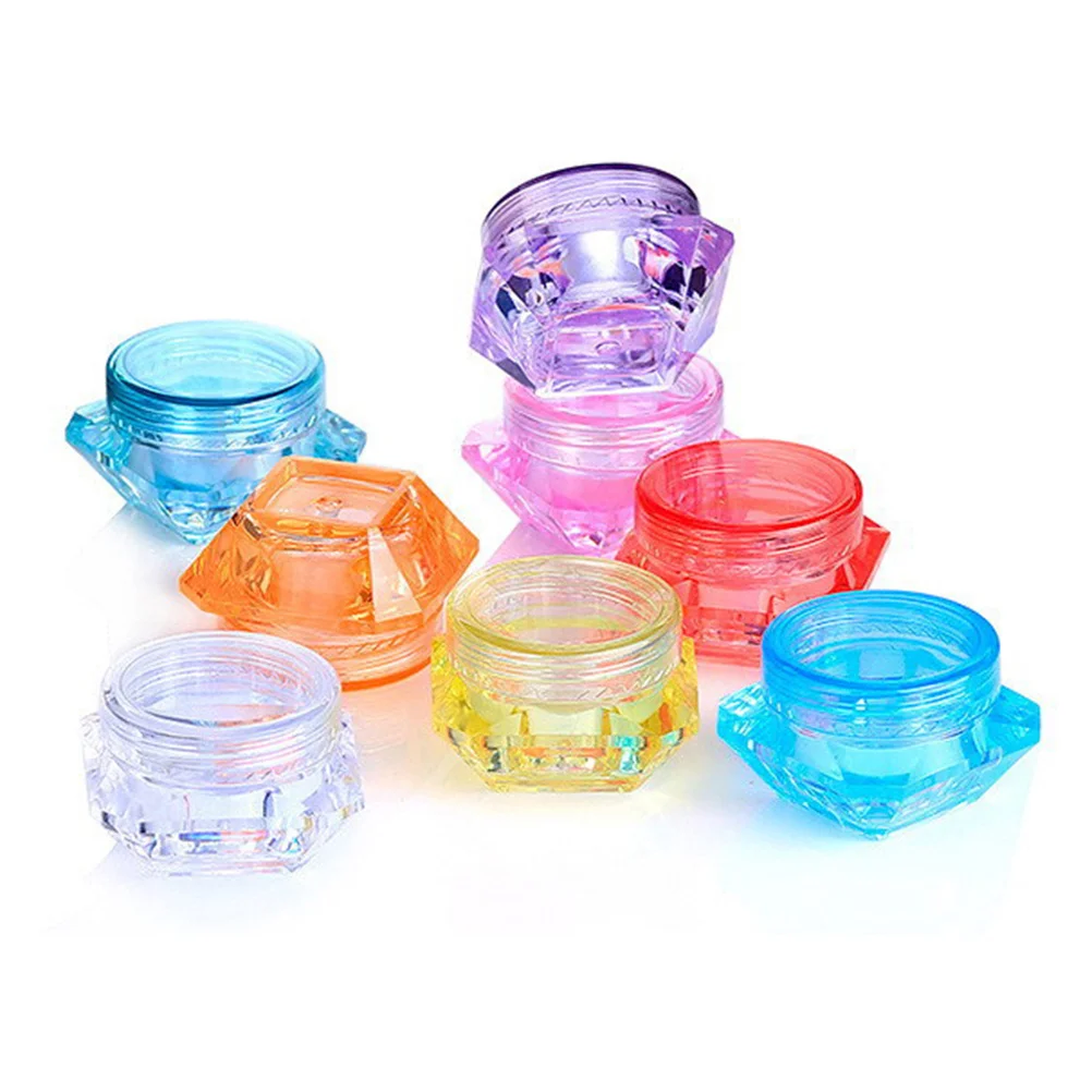 5 قطع من زجاجات السفر الفارغة على شكل ماسي لتخزين كريم الوجه والشامبو وغسول الحاويات الصغيرة الملونة المحمولة