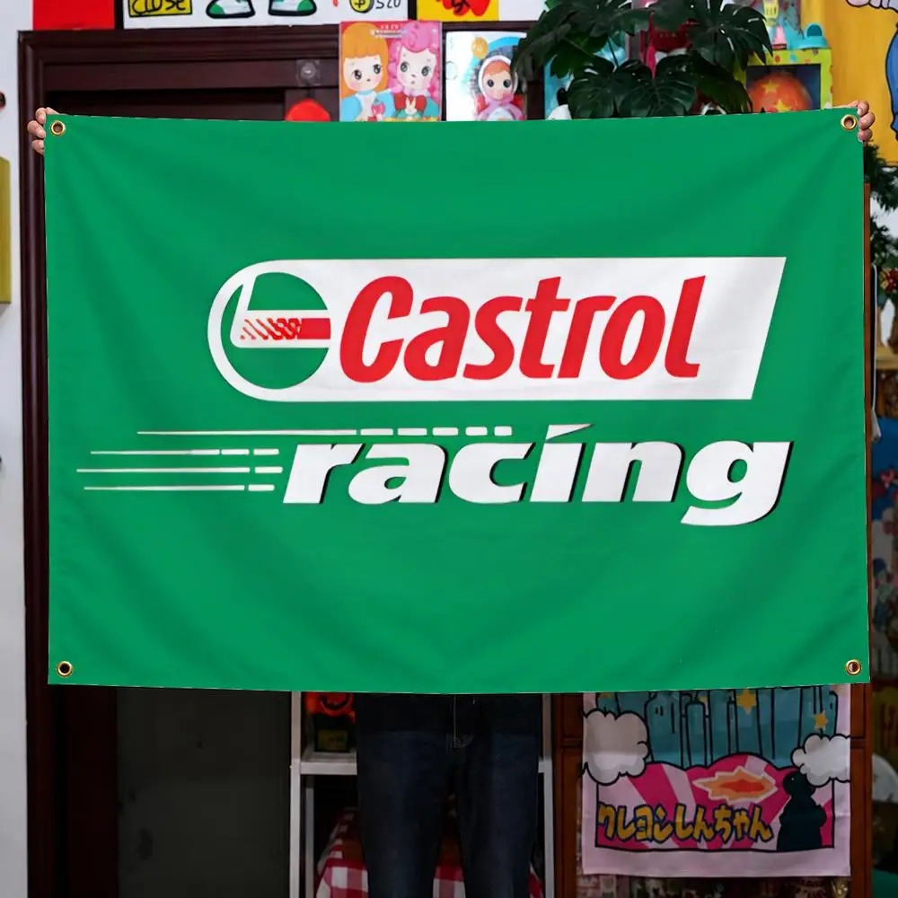 Brand C-Castrol GTX EDGE Motor Racing Flags Wall Hanging Background Flag Wall Decor Banners for Outdoor Bedroom Dorm Room Decor