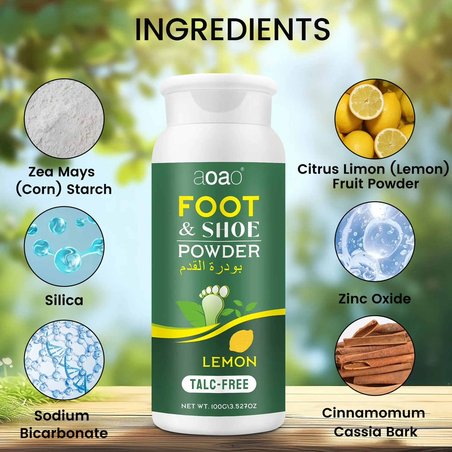 2pc Foot Deodorant Powder Contains Corn Starch, Cinnamon Powder And Lemon Cooling, Long-lasting Fresh Fragrance And Fragrance-free Shoes Deodorant Powder