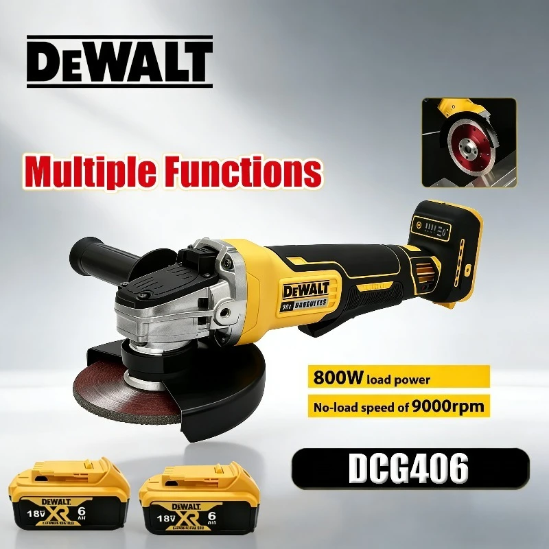 

Бесщеточная угловая шлифовальная машина Dewalt DCG406 125 мм, 9000 об/мин, для резки и полировки, совместима с литиевыми аккумуляторами 18В