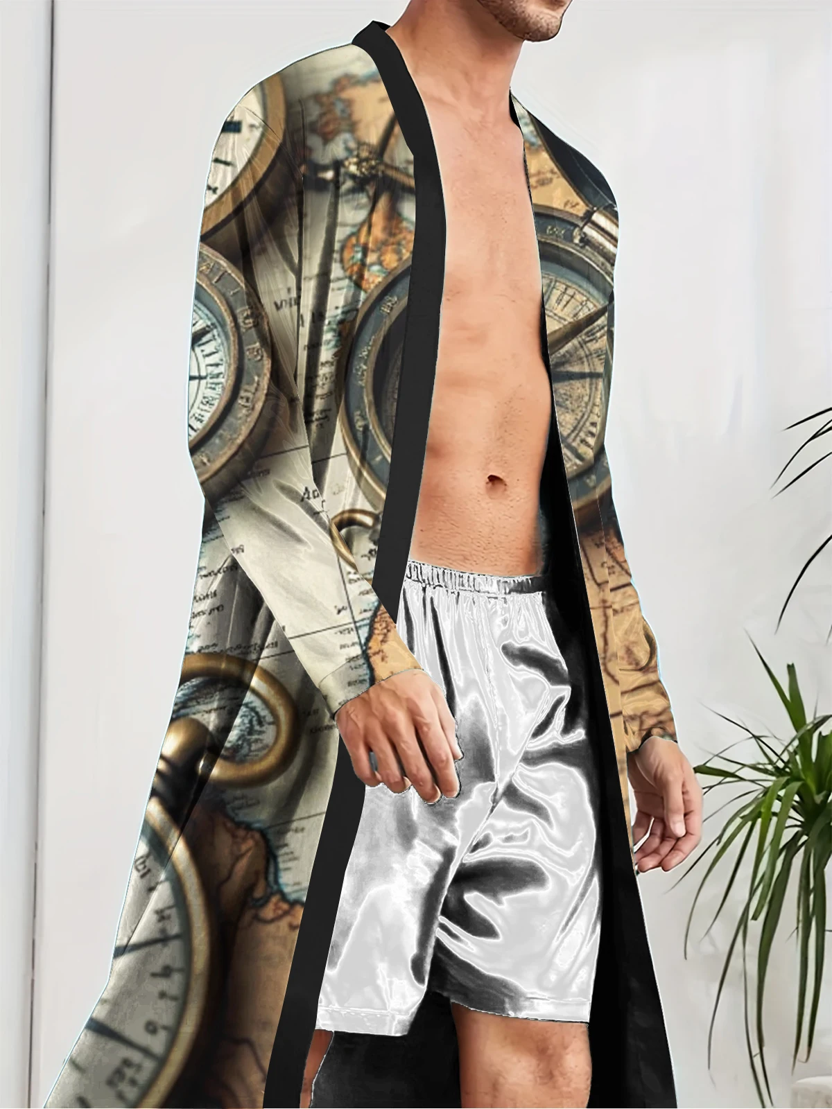 1pcs Men's Robes 2026 Spring/Summer Robes Breathable bath robe 3D Printed Sleepwear Graphic dressing gown Men's bathrobe