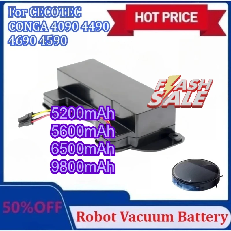 

Новая сменная батарея для CECOTEC CONGA 4490 4090 4690 4590, аксессуары для роботов-пылесосов, запасные части, инструмент