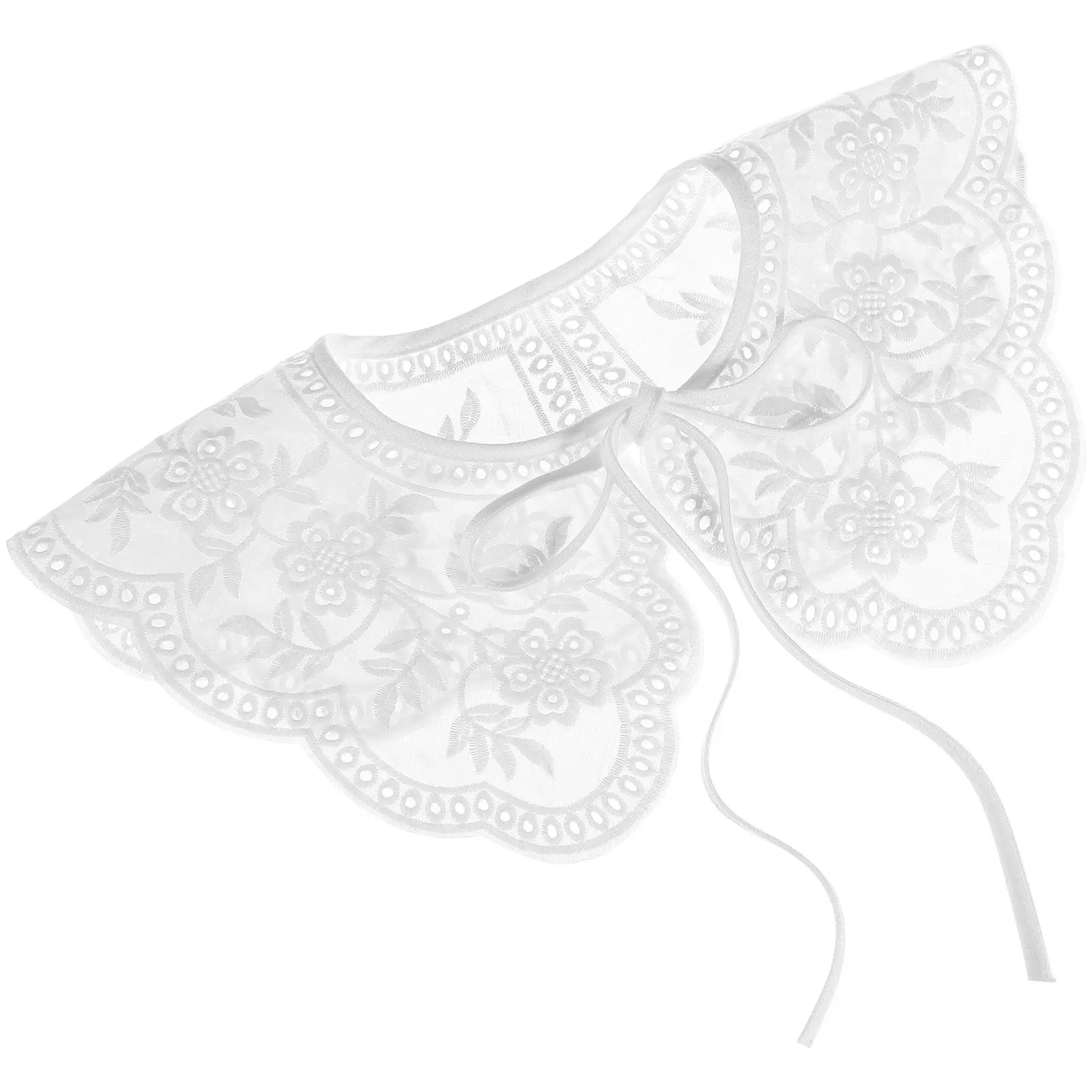 Lace Embroidered Fake Collar for Women Cotton Detachable False Collar Stylish Shirt Blouse Coat Jacket Gown Accessory Fashion