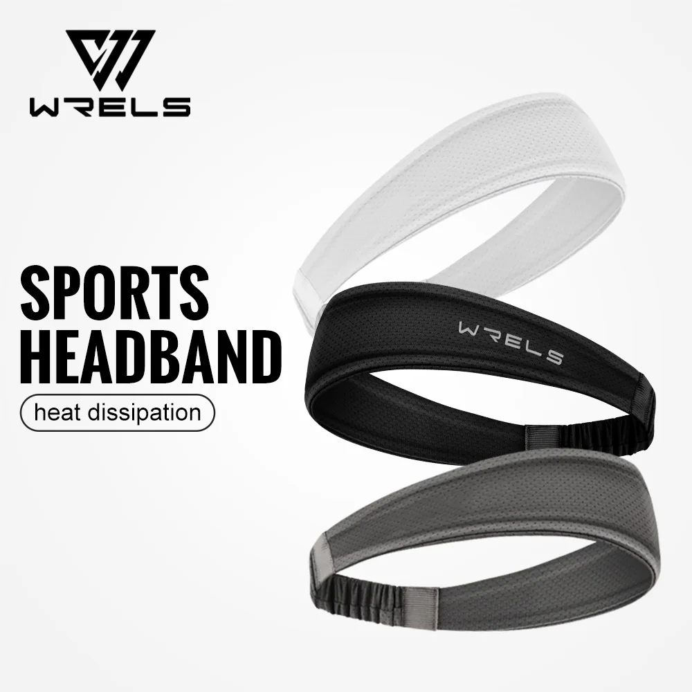 WRELS Men Women Anti-Slip Sports Headband Sweatband Quick Dry Breathable Absorbent Elastic Cycling Gym Fitness Running Hairband