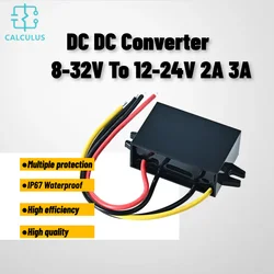 12v 3a 19V 30V 8-32V to 12V 13.8V 19V 24V Voltage Stabilizer Step-down/up Car Boat Power Supply Buck Boost DC DC Converter