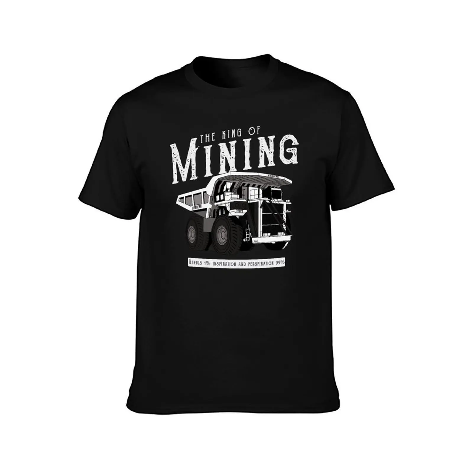 Mining equipment Truck T-Shirt, Summer Casual Cotton Tee, Oversized Streetwear Tops, Vintage Graphic Print, Unisex Men Women