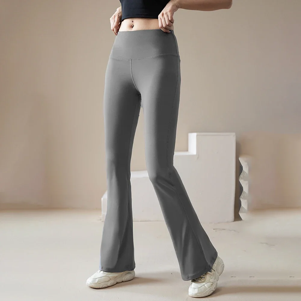 

Женские дышащие танцевальные брюки с высокой талией для йоги, спортивные узкие расклешенные брюки для бега