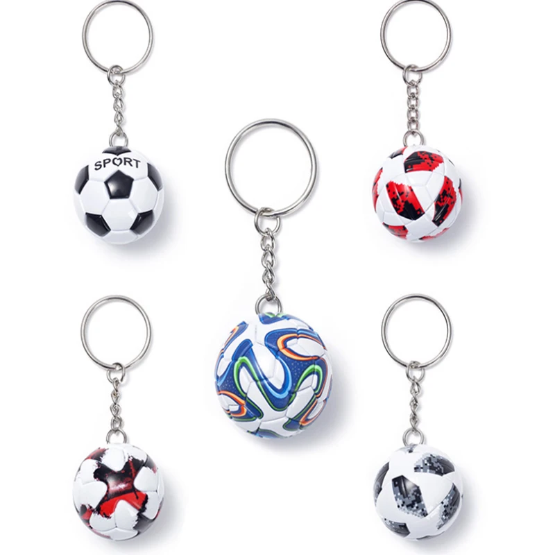 1 قطعة بو الجلود ثلاثية الأبعاد كرة القدم تذكارية مفتاح سلسلة الرجال النساء مشجعي كرة القدم حقيبة سلسلة مفاتيح قلادة حلقة رئيسية صديقها هدية الملحقات #5