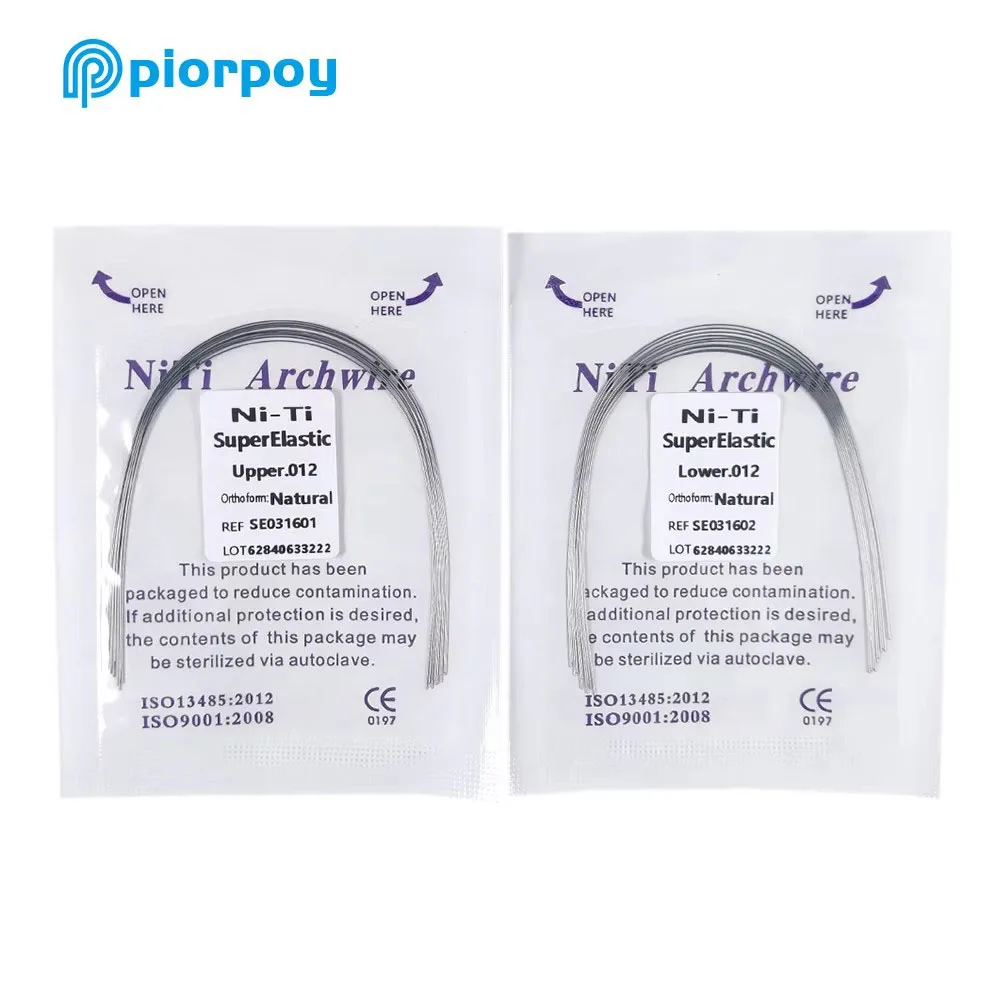 PIORPOY 10 Pcs Dental Ortodoncia Super Elastic Niti Archwire Natural Form Orthodontic Arch Wires for Braces Round Rectangular