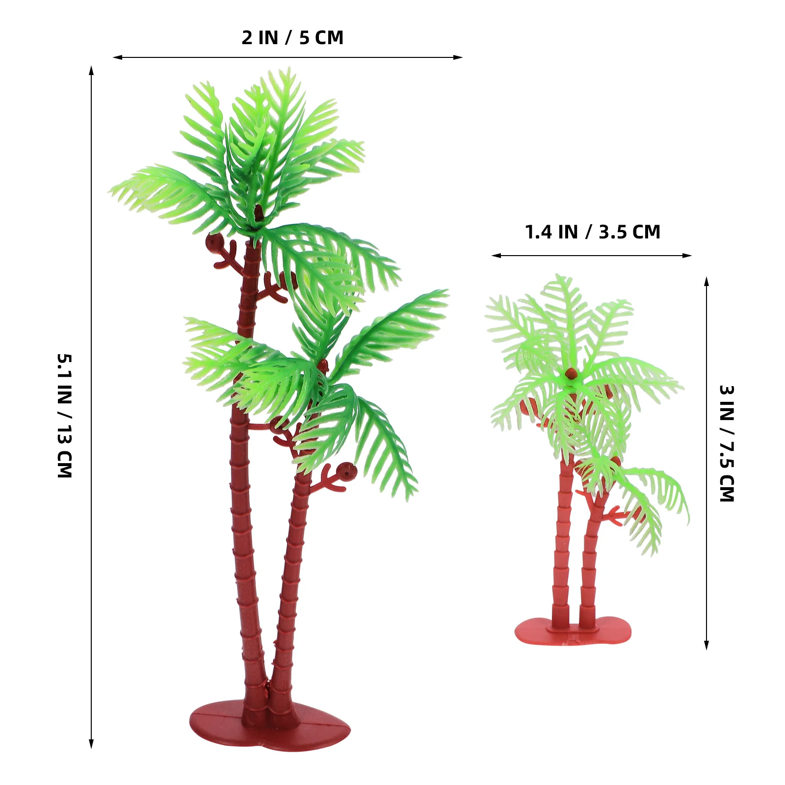 ต้นปาล์มเทียมขนาดเล็ก 10 ชิ้น ต้นมะพร้าวจำลองเหมือนจริงสำหรับตกแต่งสวนในกระถาง DIY และตู้ปลา