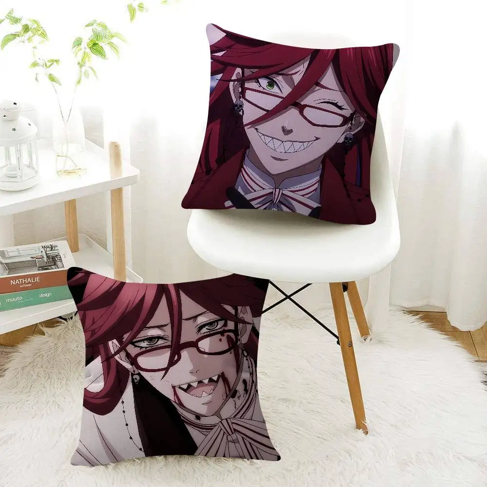Black Butler Grell Sutcliff Personalized Pillow Cover Kids Bedroom Wild Party Decor Pillowcase Kid Birthday Shower Gift - view 3