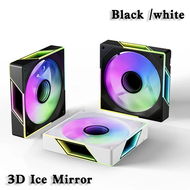 

120mm ARGB PC Case Fan Black/White Aura Sync Adjustable Speed Remote Control 3D Ventilador