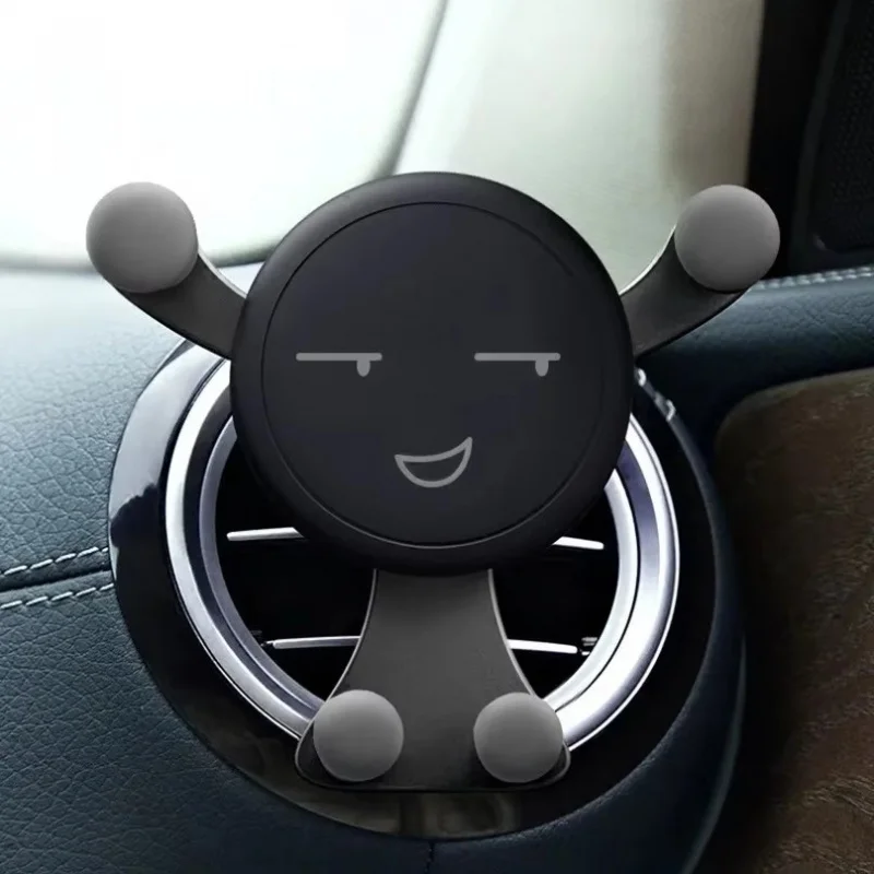 1/2 stücke Schwerkraft Auto Telefon Halter Air Vent Clip Lächeln Gesicht Montieren Mobile Handy Ständer GPS Ständer Unterstützung für iPhone 12 Pro Max Xiaomi