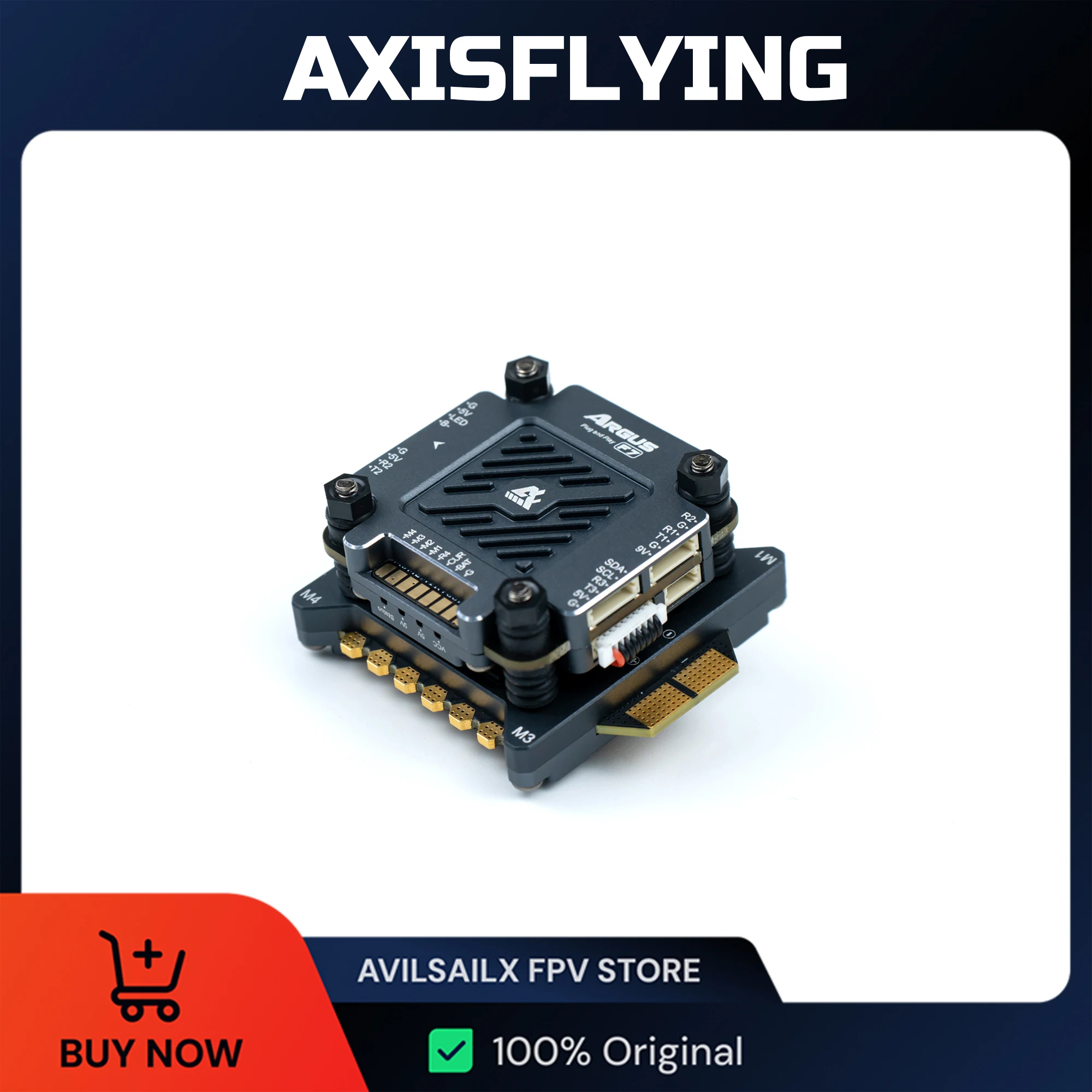 

AxisFlying Argus PRO 4in1 ESC Stack 55A and 65A Flight Controller Stack for FPV Drone Parts Support Betaflight INAV