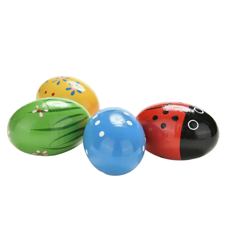 New Well Designed Egg Wooden Baby Toy Music Shaker Instrument Music Teaching AIDS Percussion Colorful Maracas