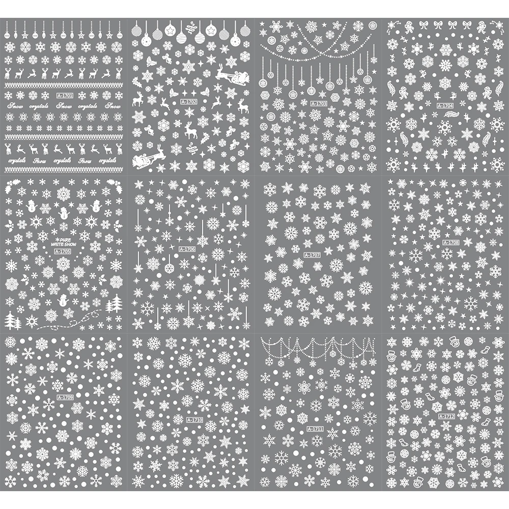 1 pçs 3d natal floco de neve arte do prego adesivos 10*8cm brilho no escuro boneco de neve/alce unhas sliders inverno ano novo decalques adesivos