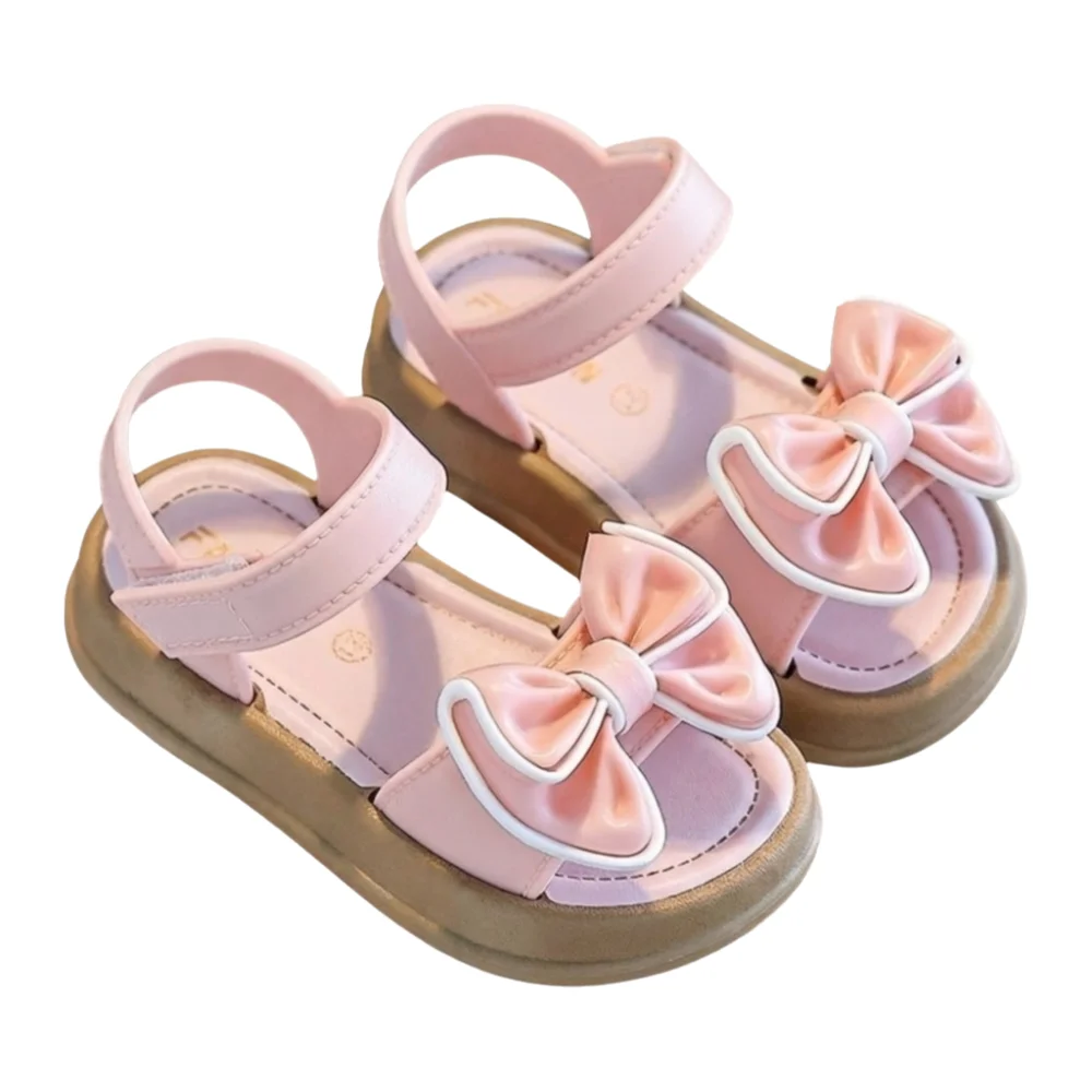

Comfortable Girls Bow Sandals Breathable Versatile Style Children Beach Sandals Soft Bottom Multi Functional Princess Sandals