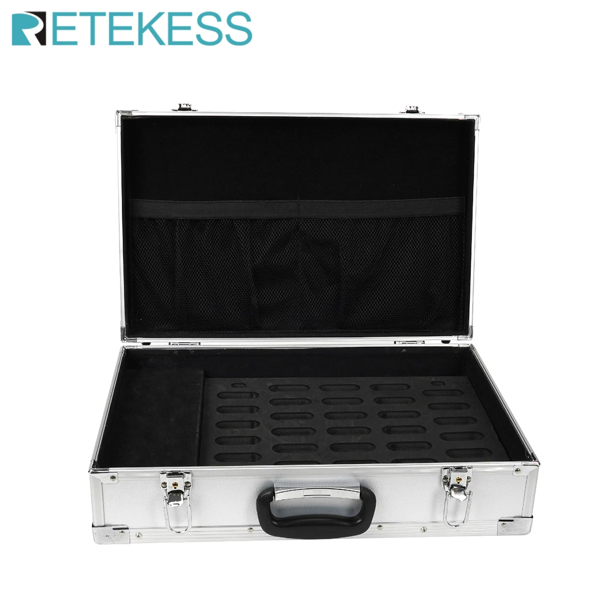 

RETEKESS TT015 Charge Case Storage Box 32 Slot Aluminum Alloy For TT122 Transmitter Receiver Wireless Tour Guide System