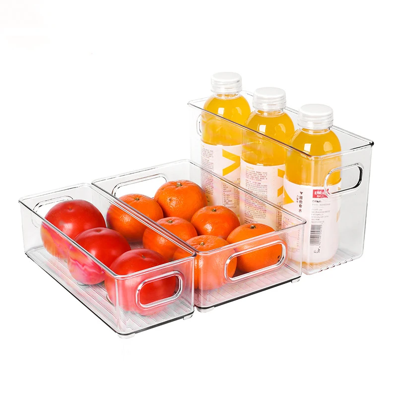 Transparent Refrigerator Storage Box Vegetable Fruit Organizer Fridge Clear Container for Kitchen Food Drinks Storage