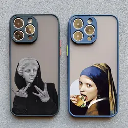 Art Aesthetic David Mona Lisa Phone Case For iPhone 17 16 X XR 15 14 Plus 13 12 11 Pro Max Mini 15 14 Pro Max Shockproof Covers