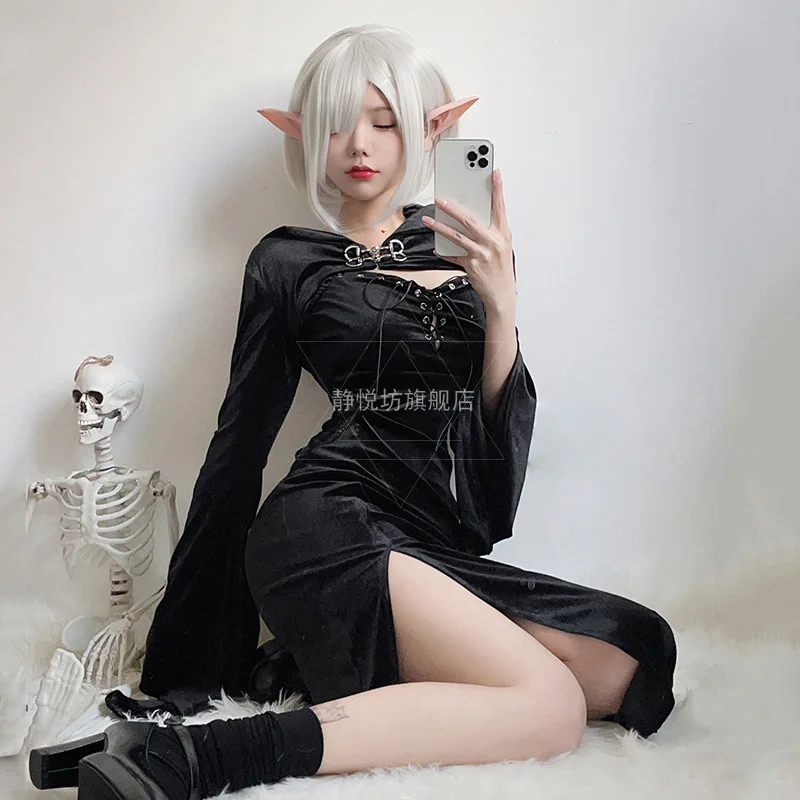 Cosplay Anime Halloween Costume For Women Dark Gothic Dress Witch Vampire Bride Vestidos Carnival Fancy Party