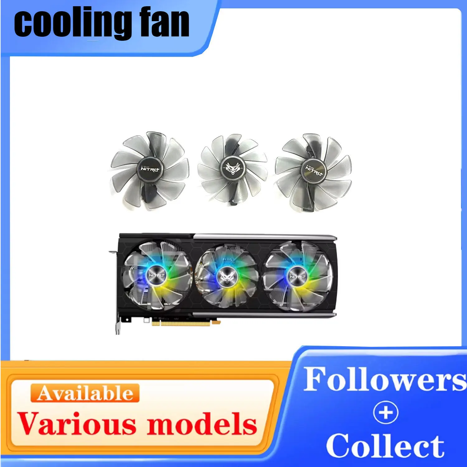 Original 95MM FD10015M12D 85MM FDC10H12D9-C RX 5700XT fan for Sapphire Rx 5700 Xt Nitro + Speciale graphics card cooling
