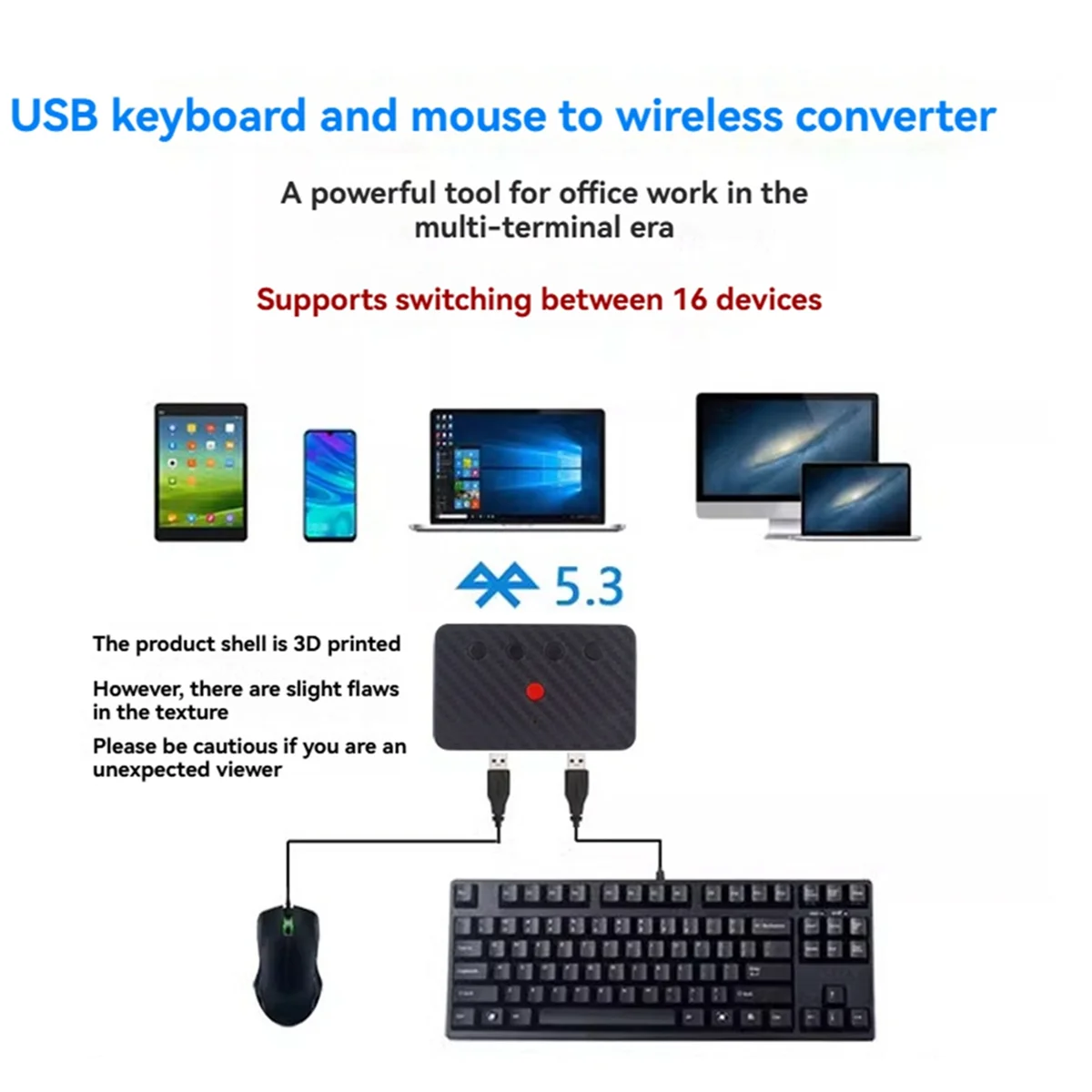 NEW USB Keyboard and Mouse Bluetooth 5.3 Adapter USB Wired Keyboard Mouse to Wireless Bluetooth Converter - Image 6