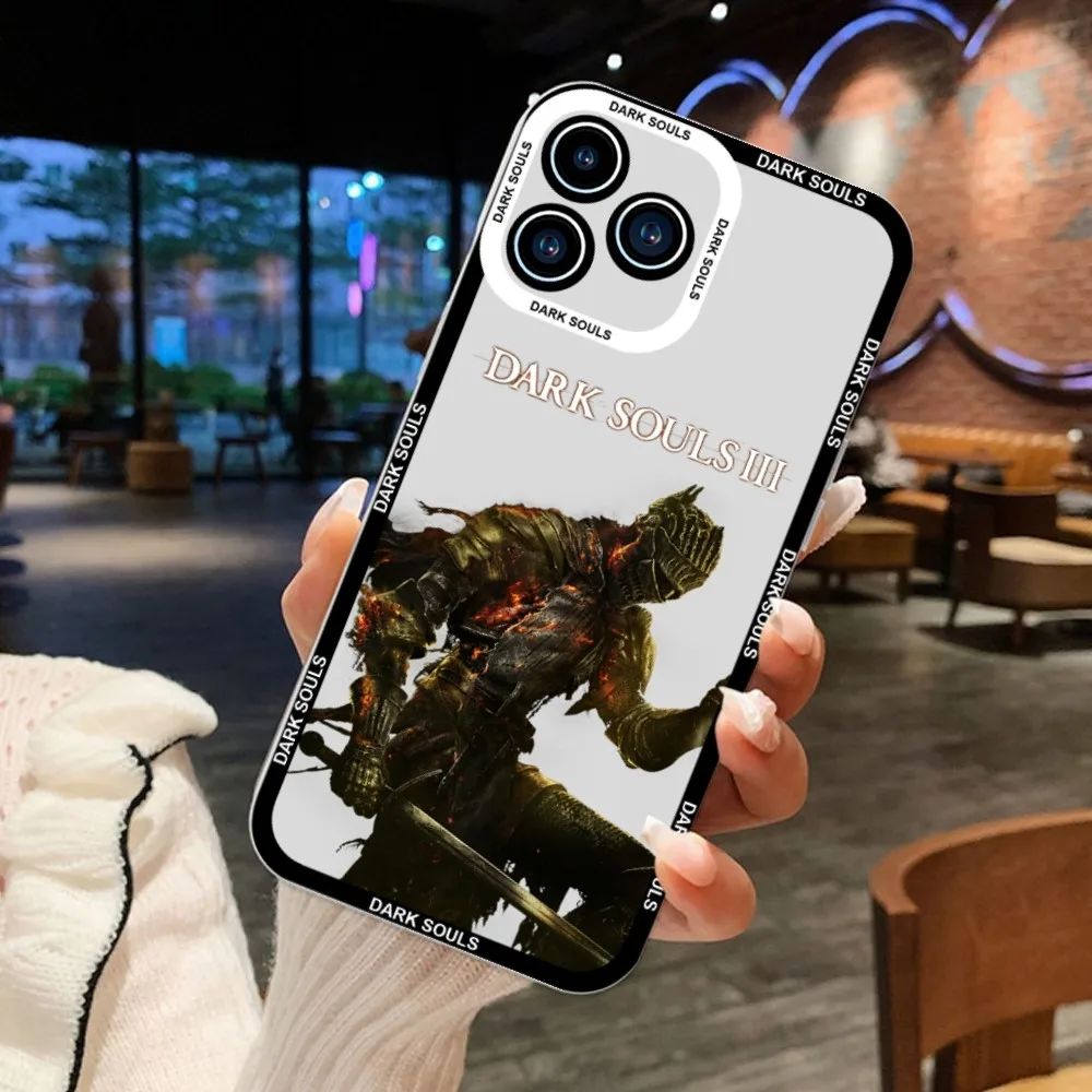 Hot Game D-Dark Souls Phone Case For iPhone 11 12 Mini 13 14 15Pro Max Transparent Shell