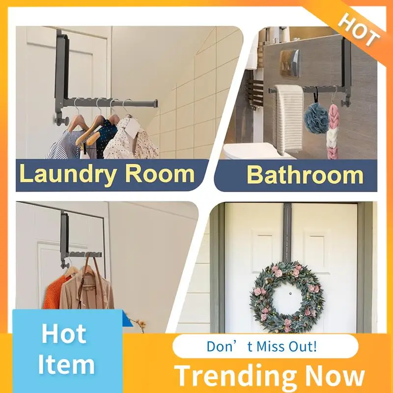 

CMHI-Over The Door Hooks Hanger 2 Pack,Adjustable Over The Door Drying Rack For Laundry,Foldable Drying Over Door Towel Racks