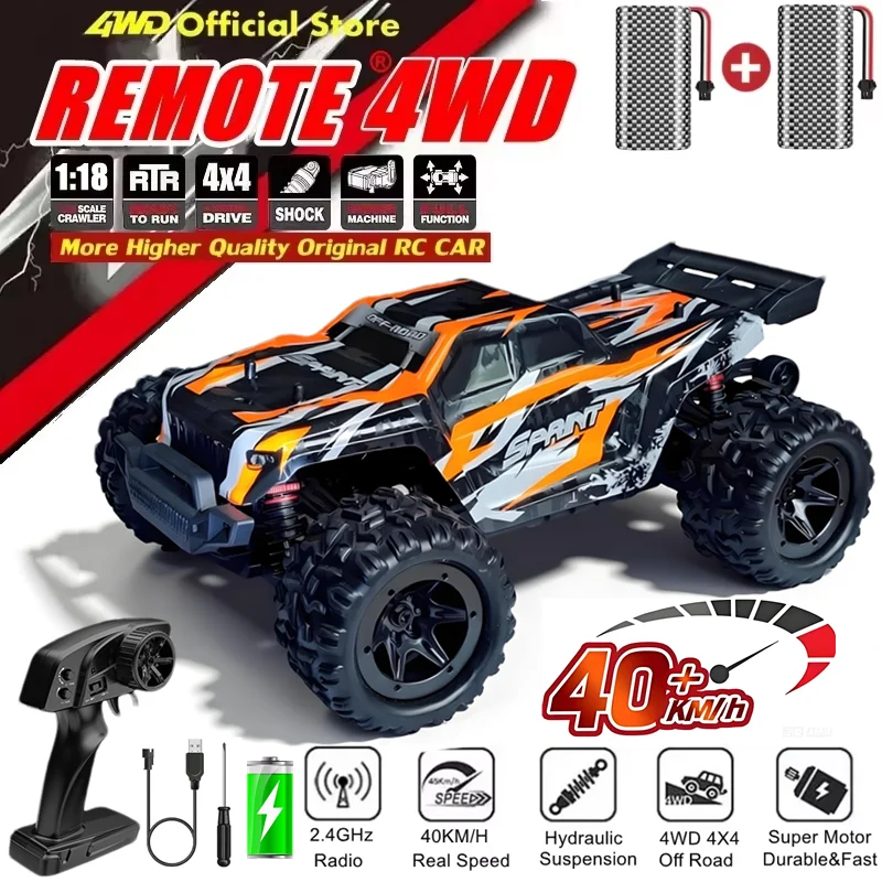 

4WD Off Road 4X4 Remote Control Truck Waterproof RC Car 40KM/H High Speed Fast Drift Racing Vehicle Monster Gift for Kid Adult
