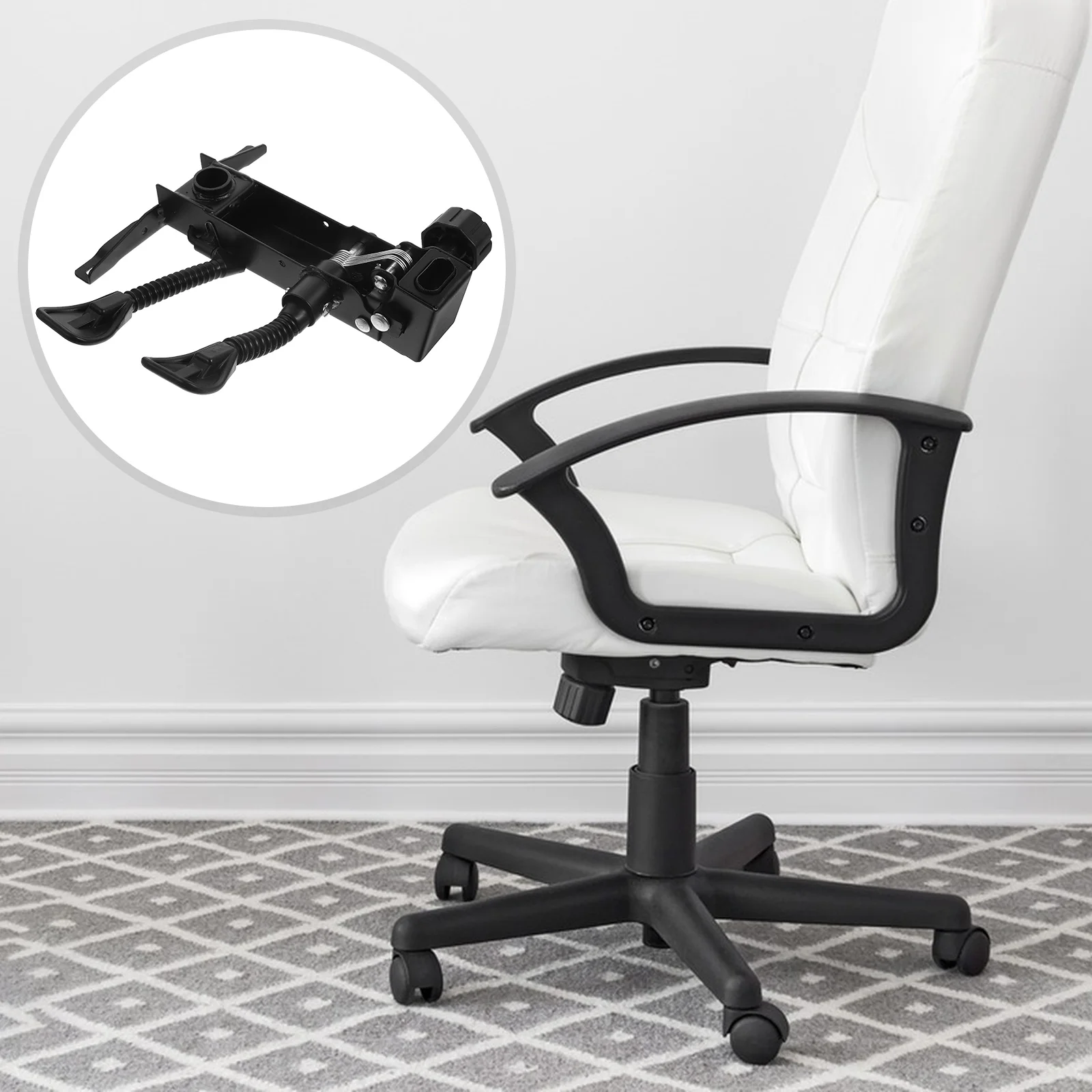 

Adjustable Swivel Chair Base Office Seat Replacement Steel Tilt Control Mechanism Rotating Plate Stable Easy Install For
