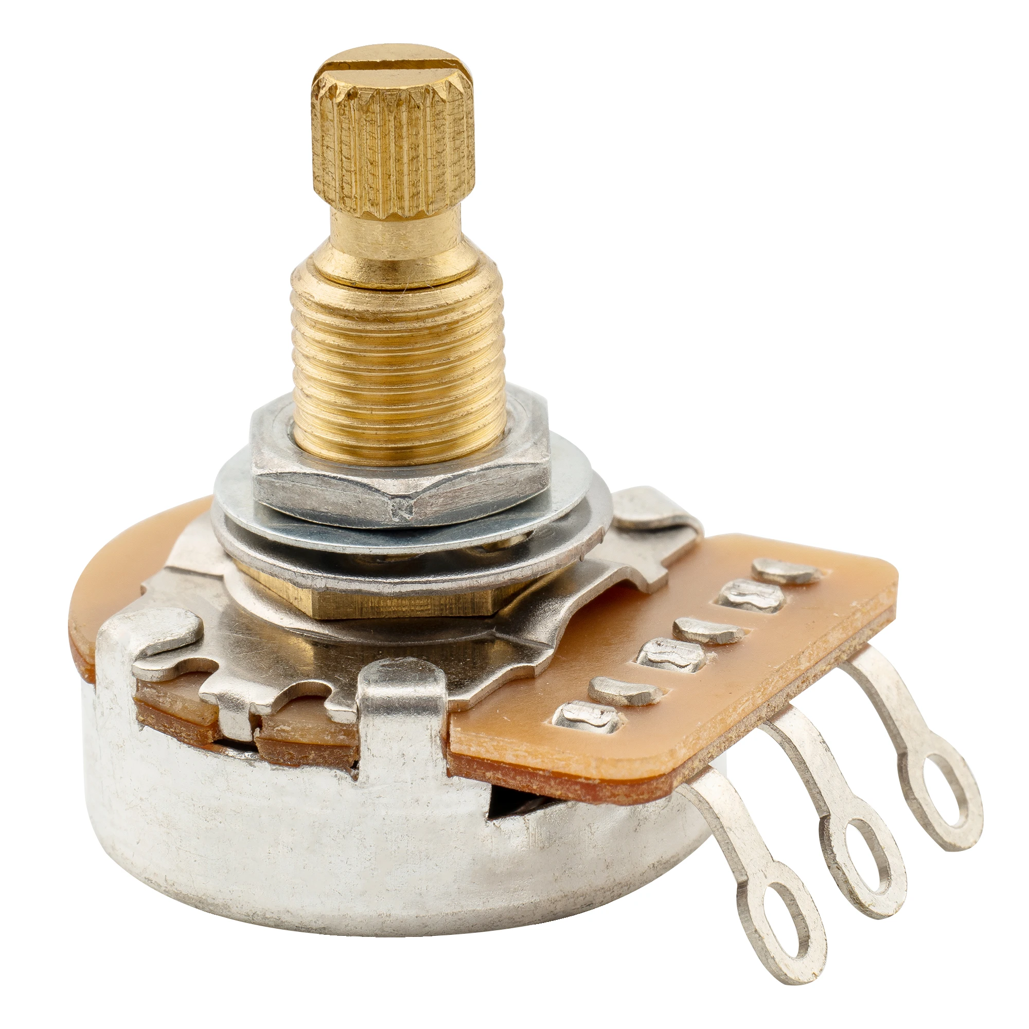 Musiclily Pro HD A250K/B250K/A500K/B500K/A25K/A1M Vollmessing Metrisch Grob 18-Spline Geteilter Schaft Potentiometer – Detail 7