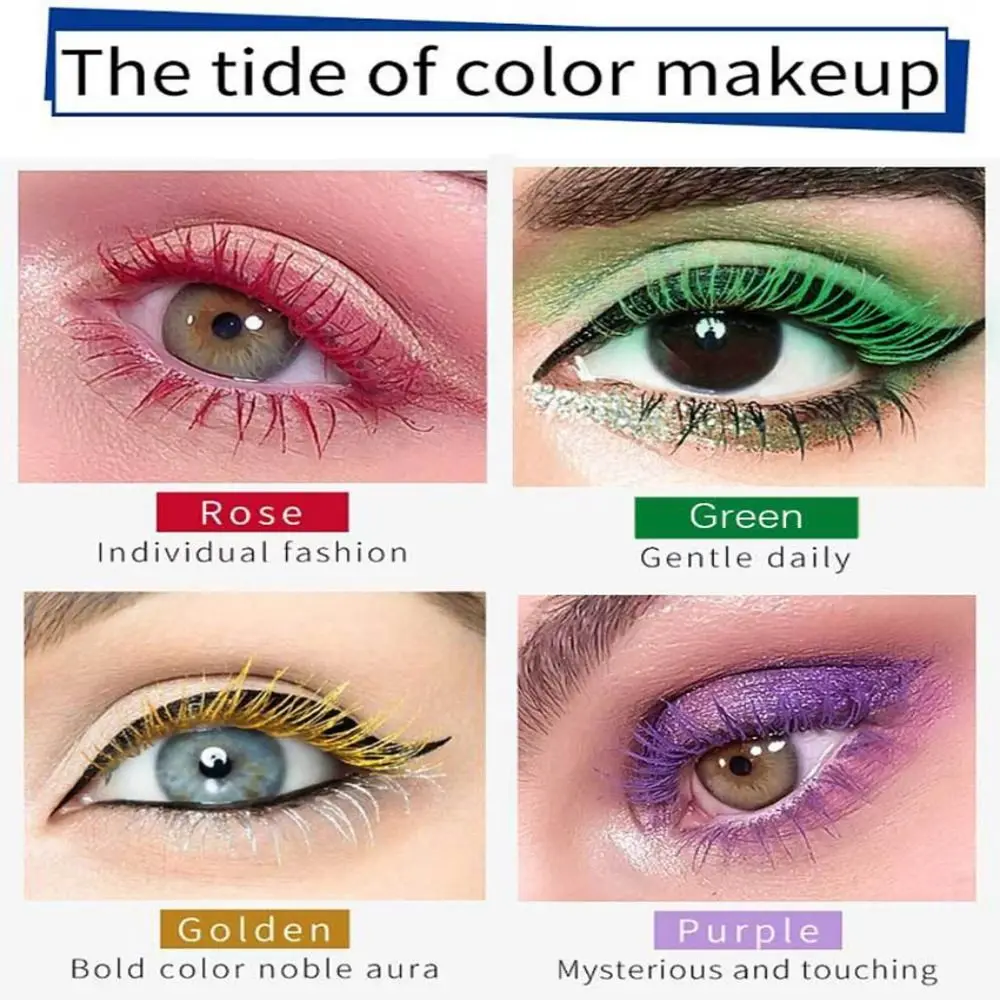 Eyes Beauty Waterproof Makeup Mascara Colorful Eyelash Extension Eyelash Mascara Curling Silicone Brush Waterproof Mascara Eyes